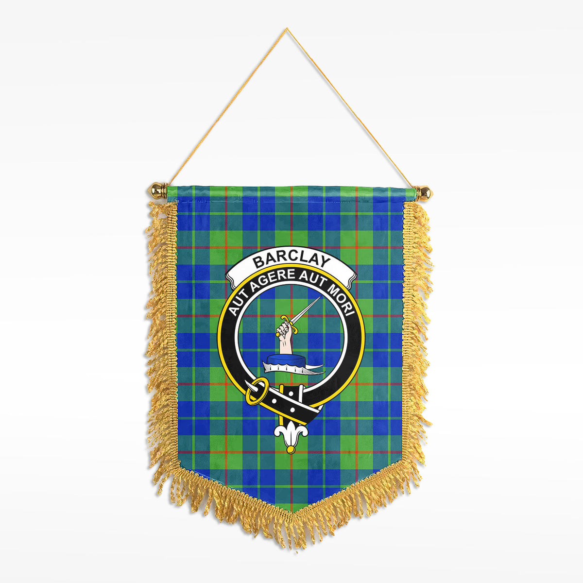 Barclay Hunting Ancient Tartan Crest Wall Hanging Banner