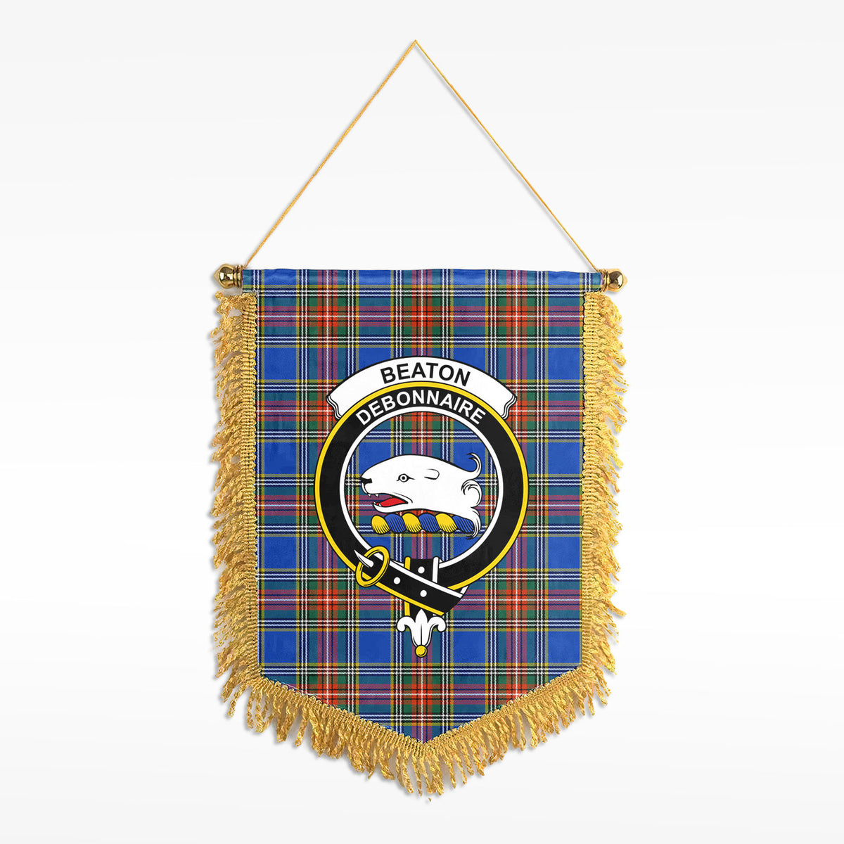 Beaton Ancient Tartan Crest Wall Hanging Banner