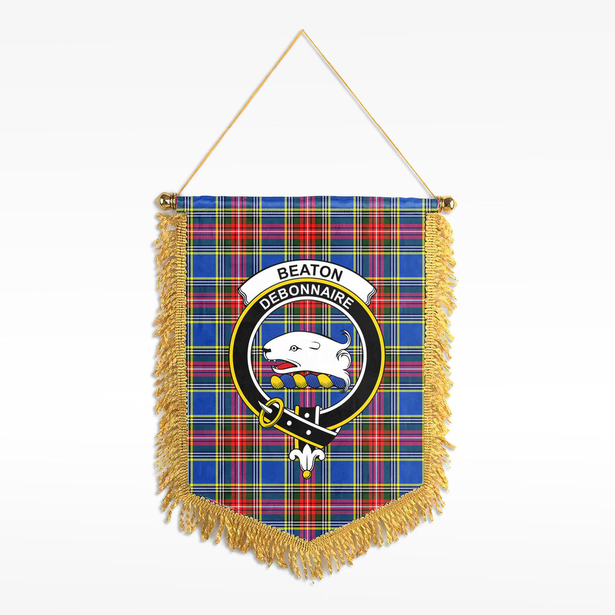 Beaton Modern Tartan Crest Wall Hanging Banner