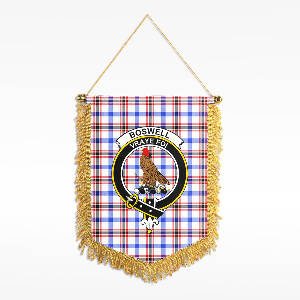 Boswell Modern Tartan Crest Wall Hanging Banner