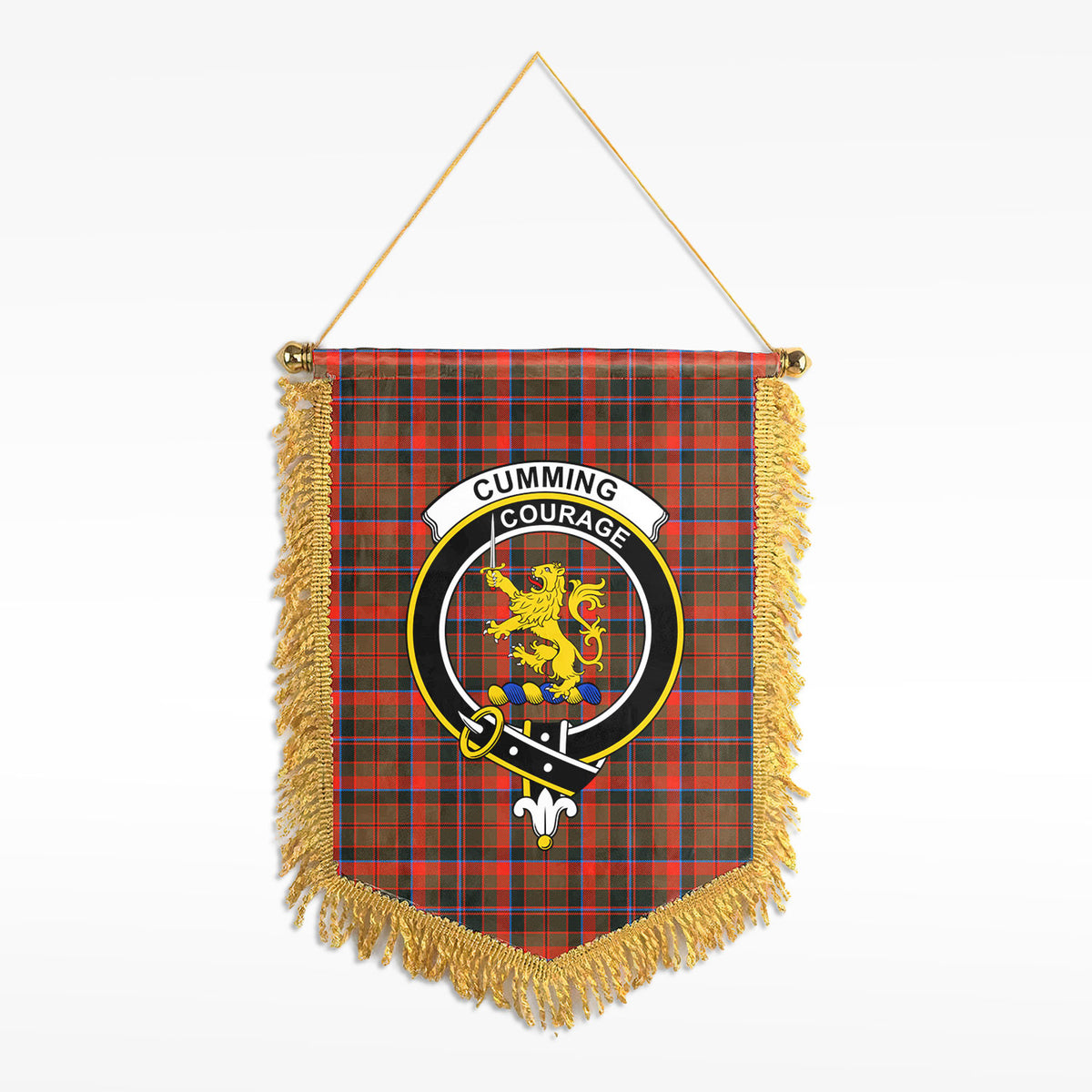 Cumming Hunting Weathered Tartan Crest Wall Hanging Banner