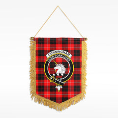 Cunningham Modern Tartan Crest Wall Hanging Banner