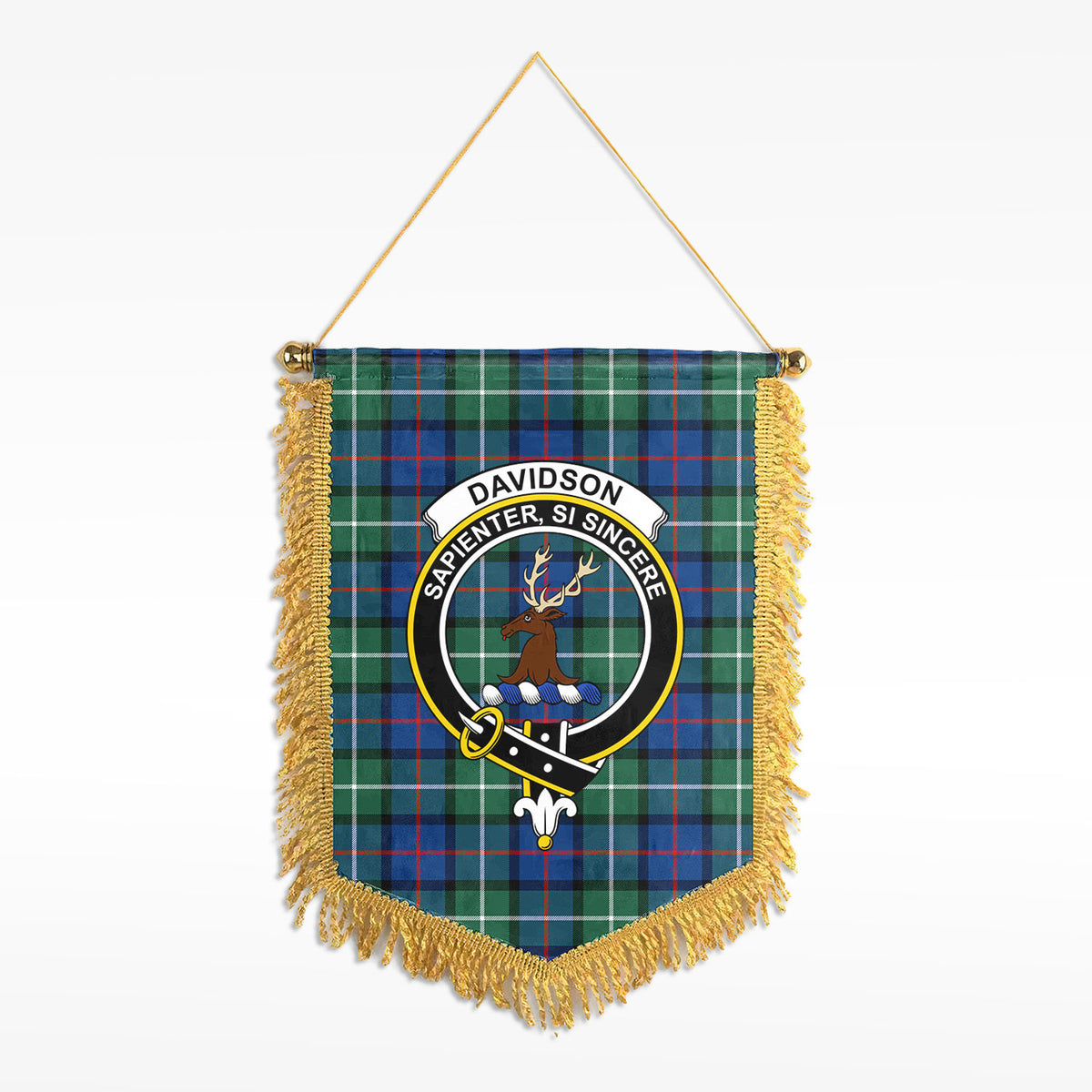 Davidson of Tulloch Tartan Crest Wall Hanging Banner