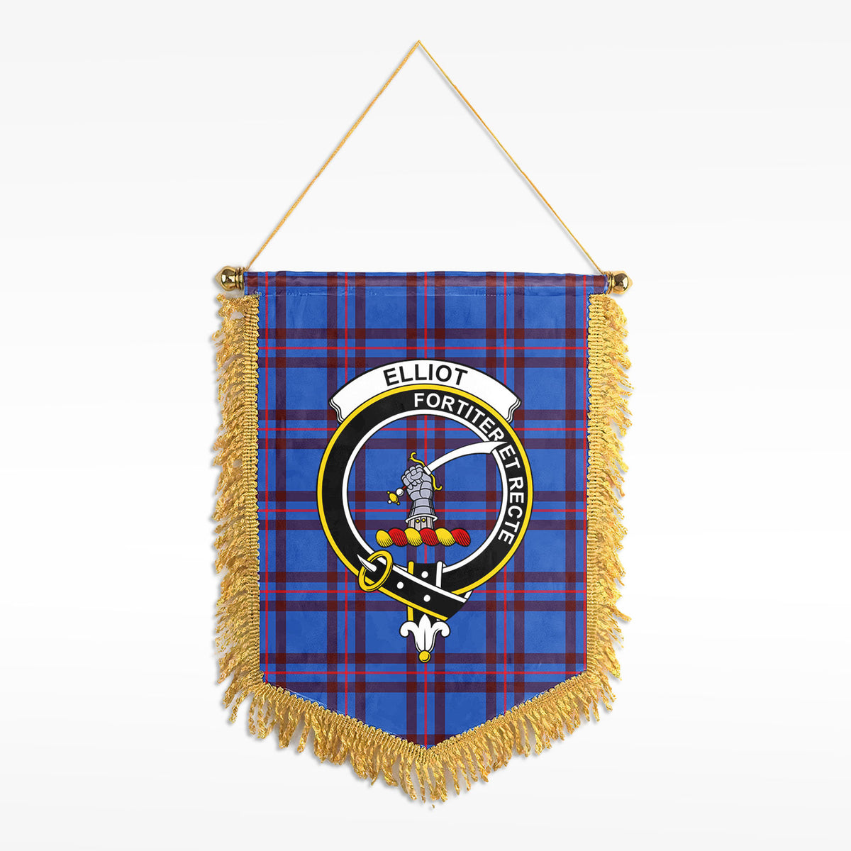 Elliot Modern Tartan Crest Wall Hanging Banner