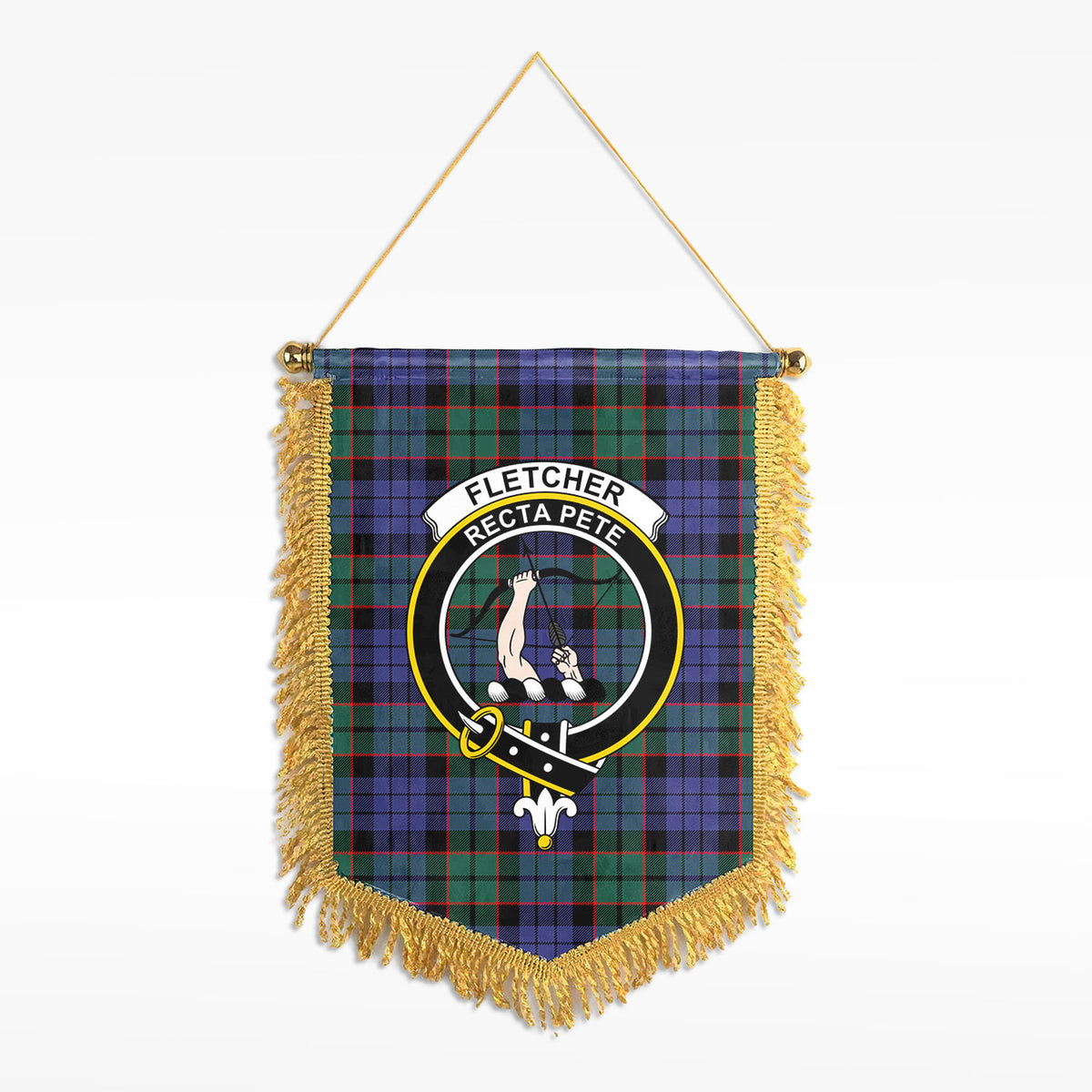 Fletcher Modern Tartan Crest Wall Hanging Banner