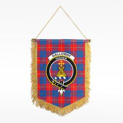 Galloway Red Tartan Crest Wall Hanging Banner