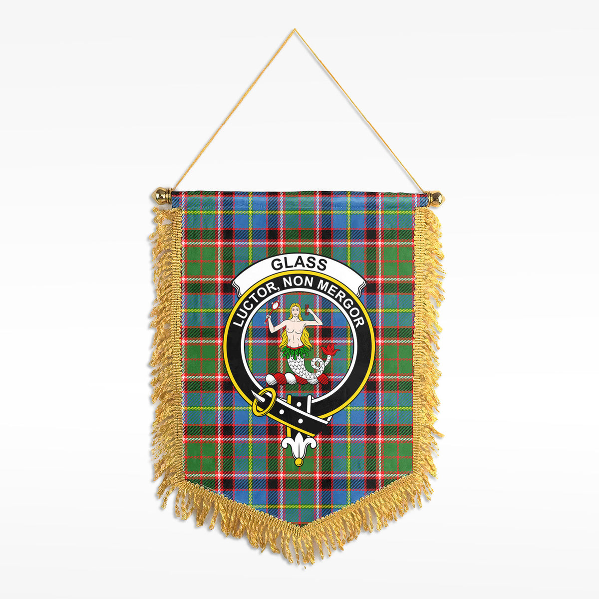 Glass Tartan Crest Wall Hanging Banner