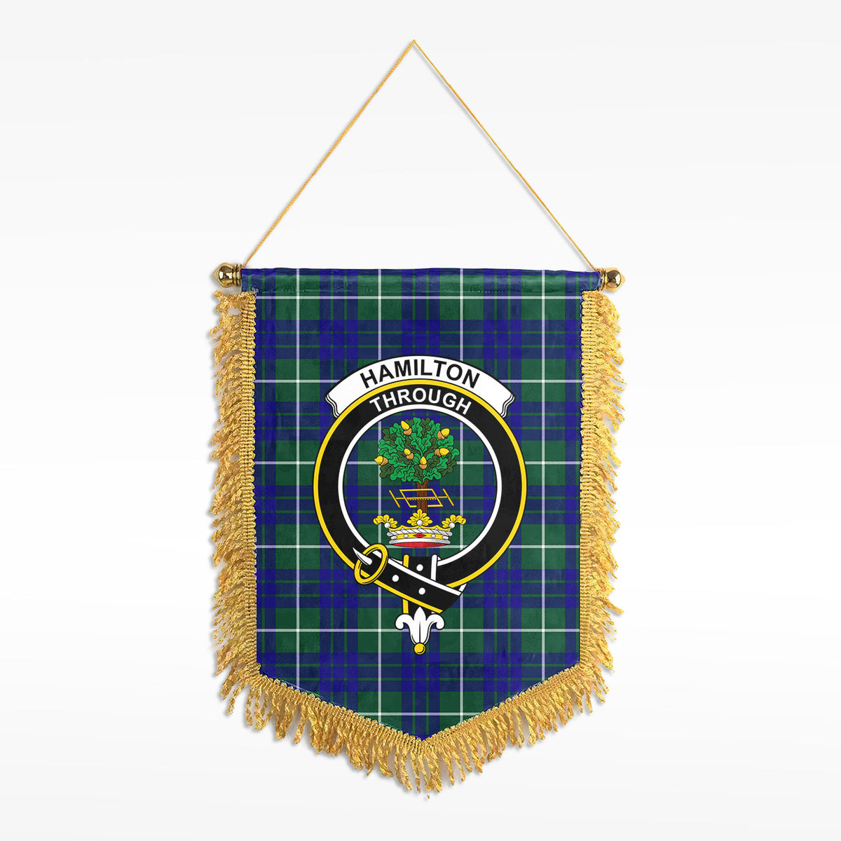 Hamilton Hunting Modern Tartan Crest Wall Hanging Banner