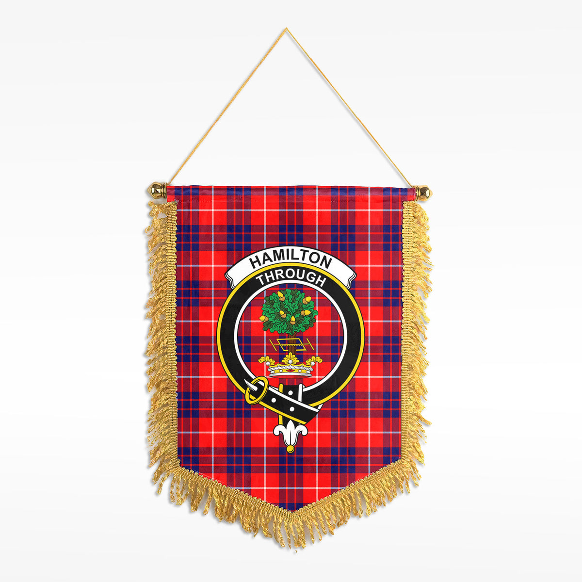 Hamilton Modern Tartan Crest Wall Hanging Banner