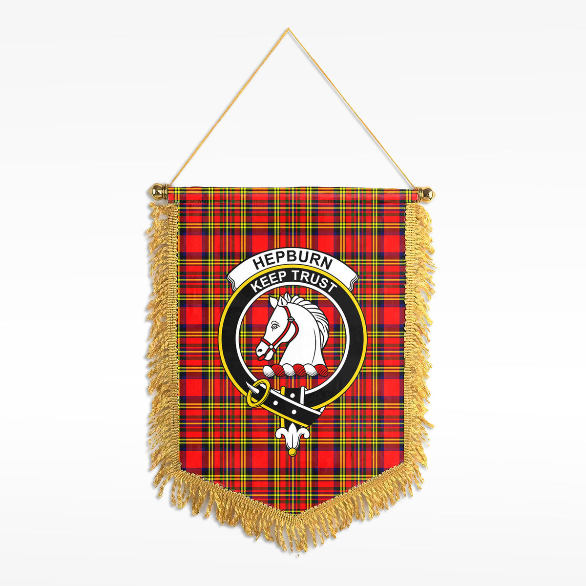 Hepburn Tartan Crest Wall Hanging Banner