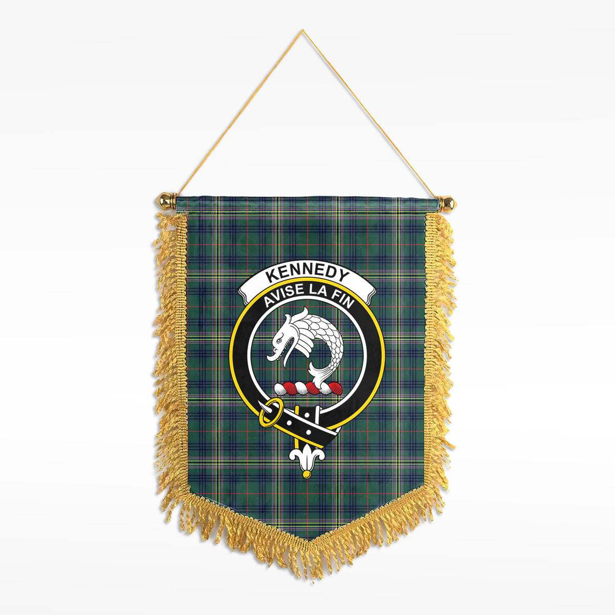 Kennedy Modern Tartan Crest Wall Hanging Banner