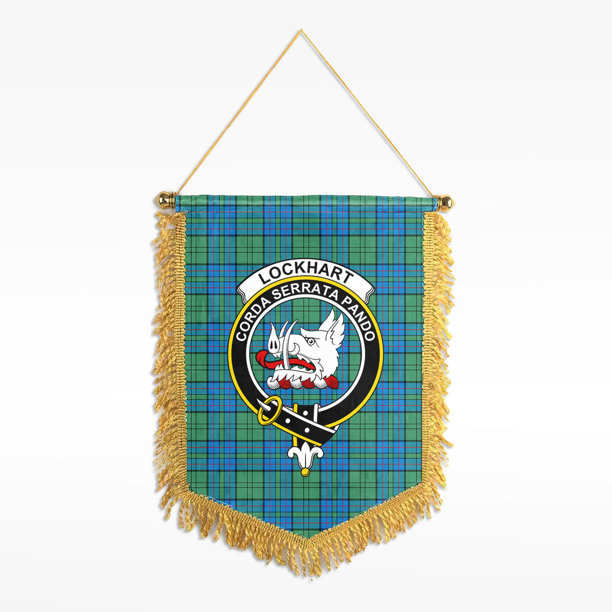 Lockhart Tartan Crest Wall Hanging Banner