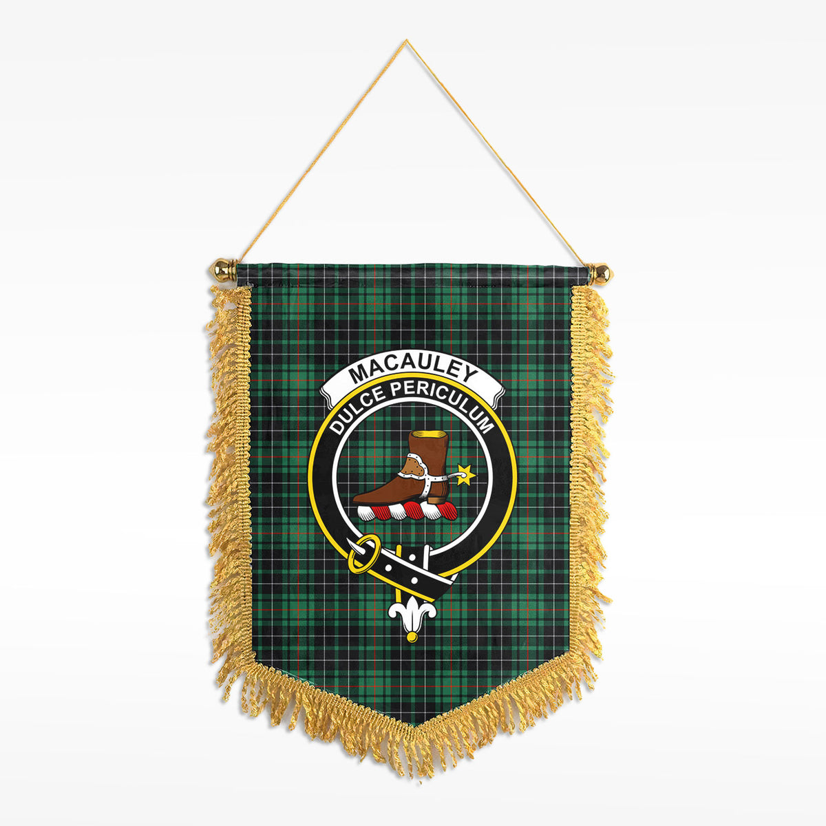 MacAuley Hunting Ancient Tartan Crest Wall Hanging Banner