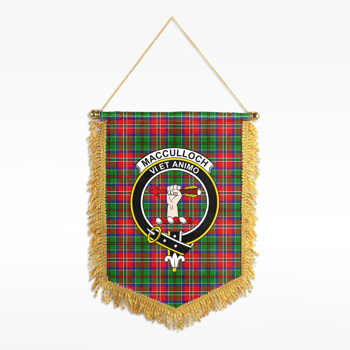 MacCulloch (McCulloch) Tartan Crest Wall Hanging Banner