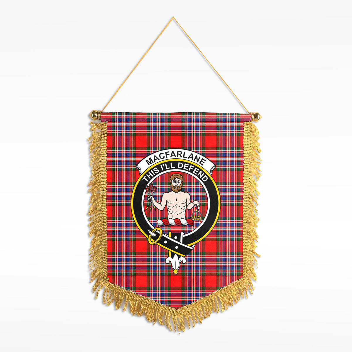 MacFarlane Modern Tartan Crest Wall Hanging Banner