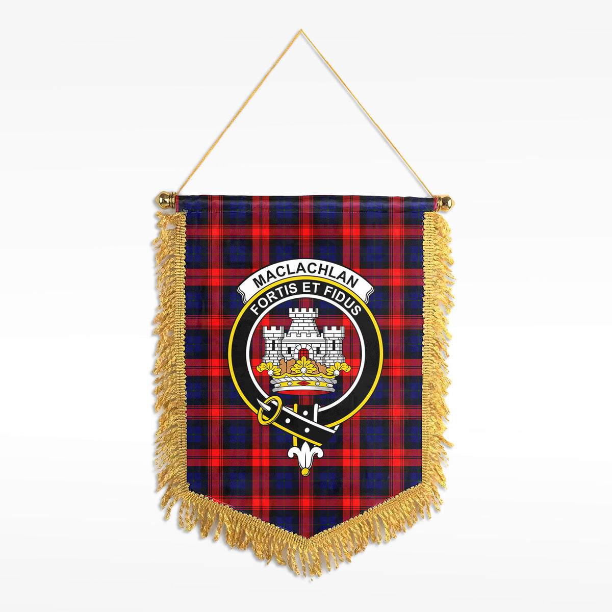 MacLachlan Modern Tartan Crest Wall Hanging Banner