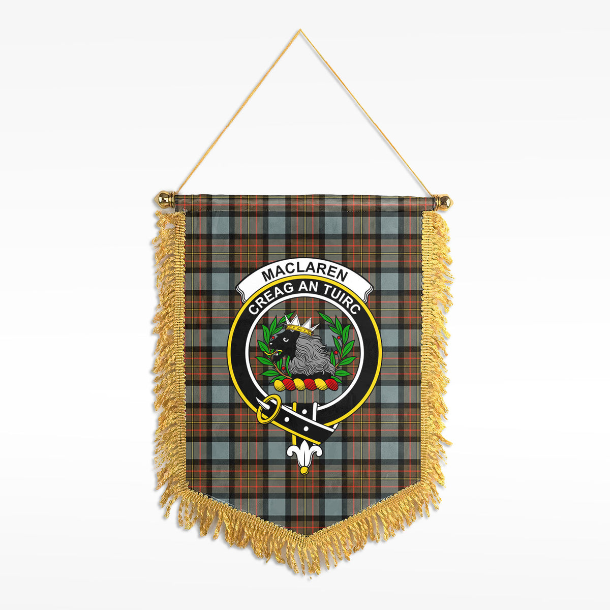 MacLaren Weathered Tartan Crest Wall Hanging Banner