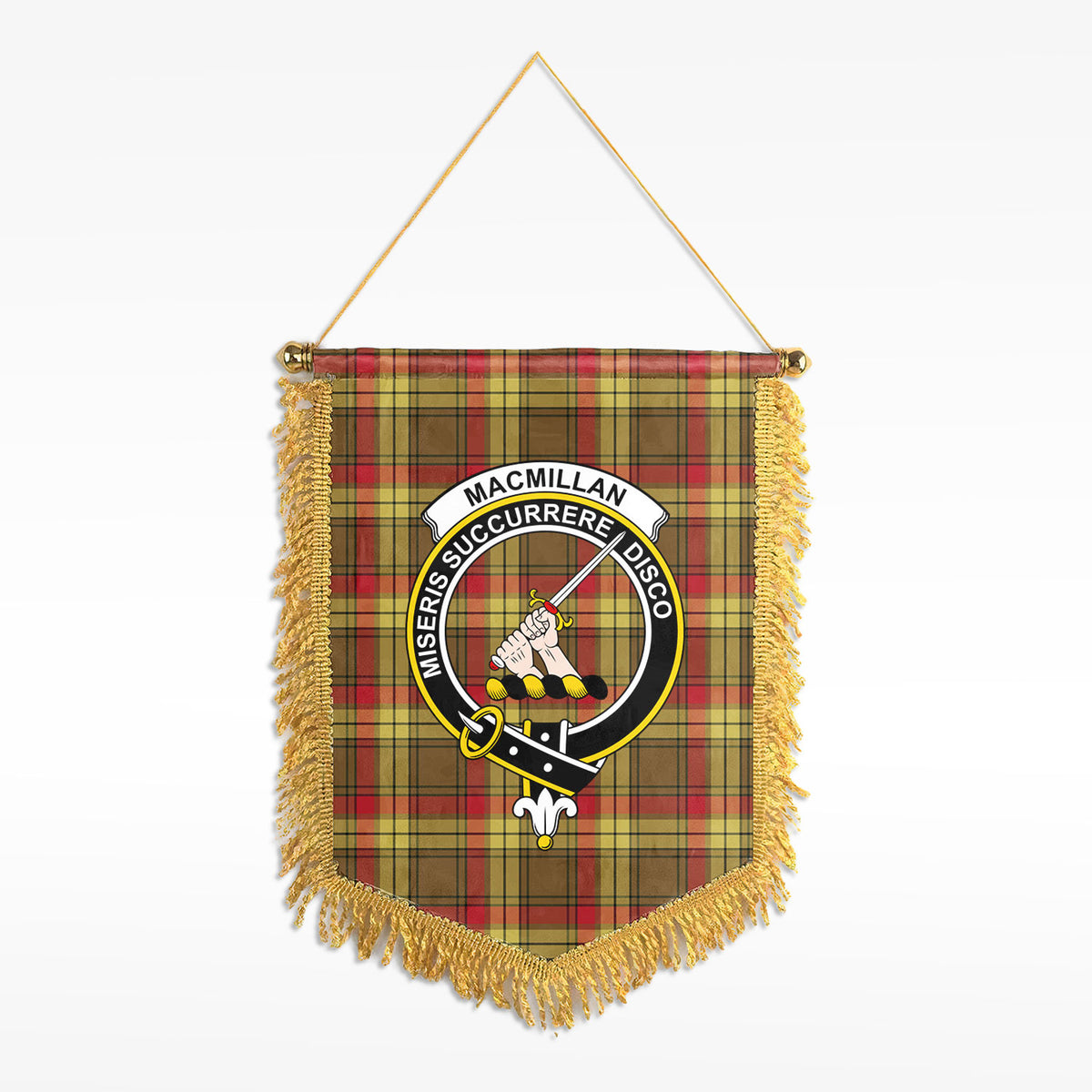 MacMillan Old Weathered Tartan Crest Wall Hanging Banner