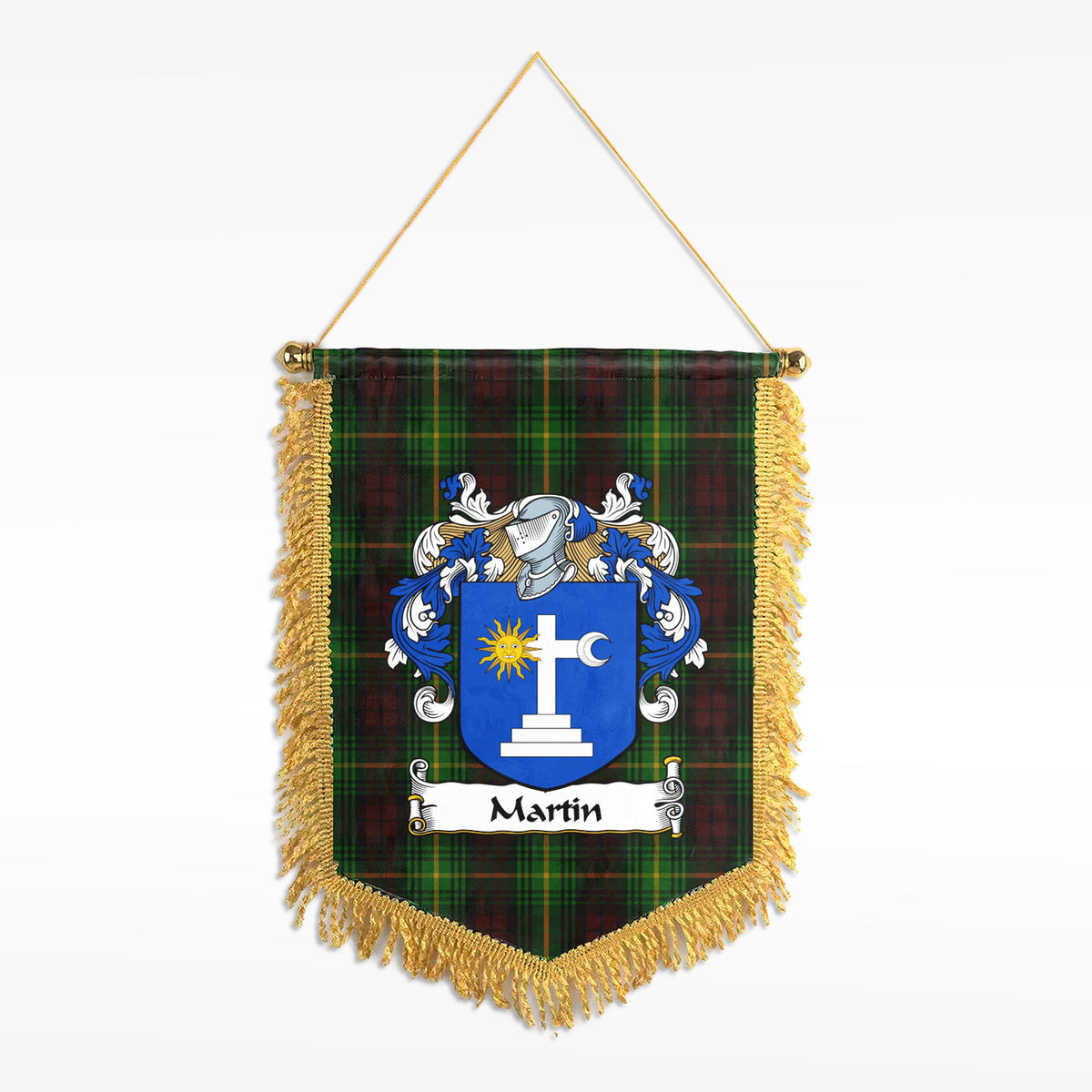 Martin Tartan Coat of Arms Wall Hanging Banner