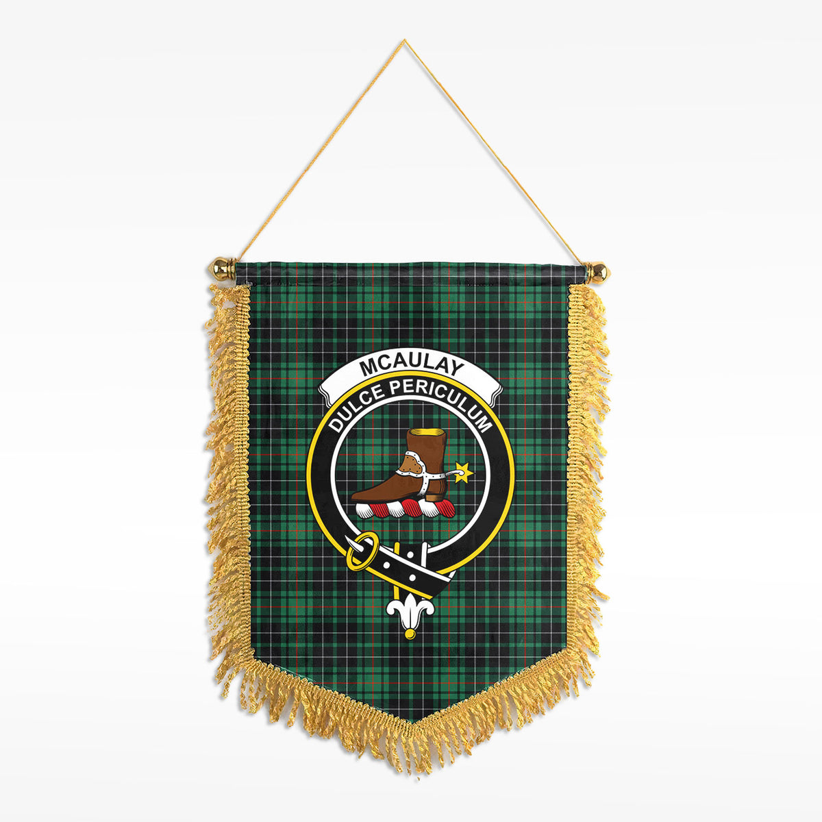 McAulay Hunting Ancient Tartan Crest Wall Hanging Banner