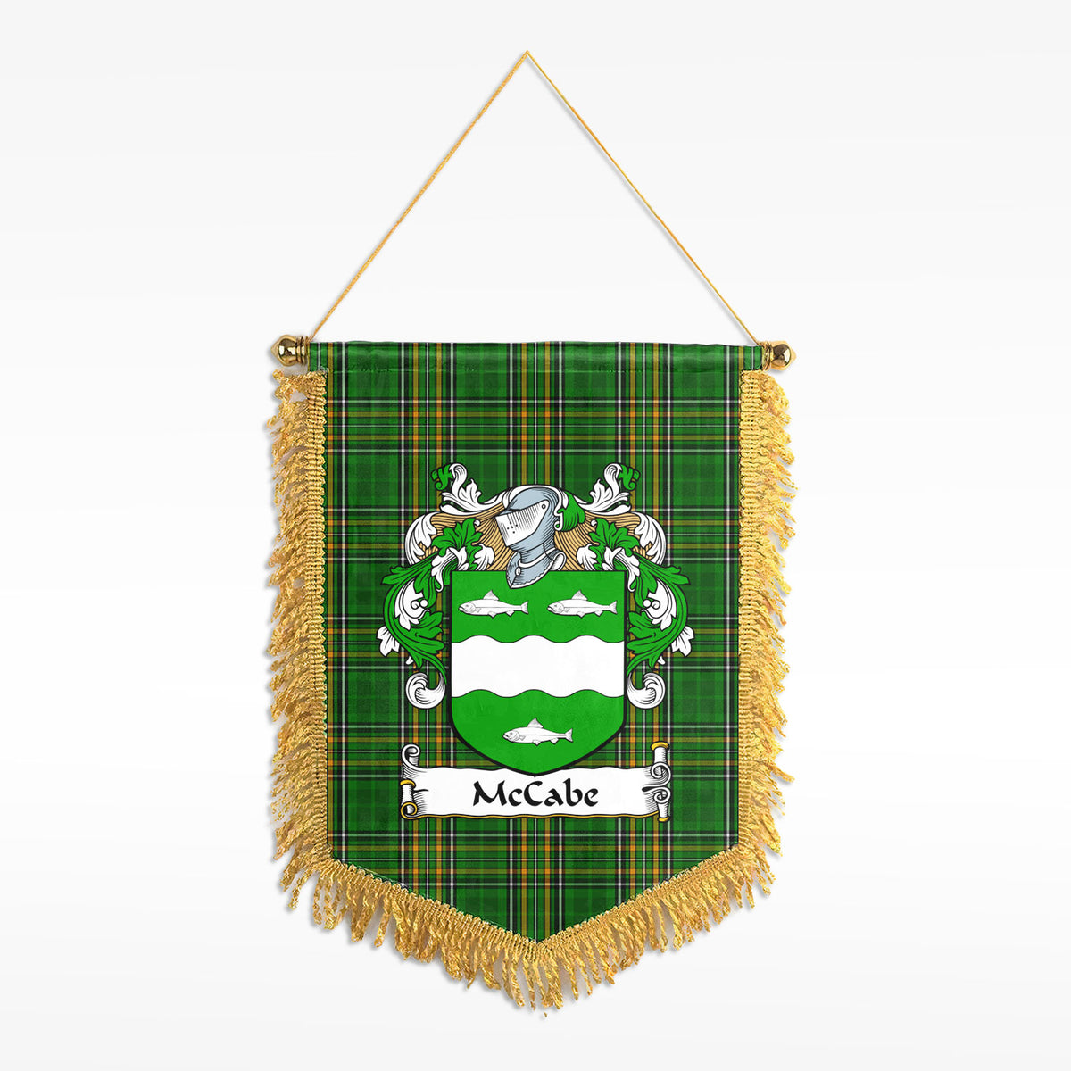 McCabe Tartan Coat of Arms Wall Hanging Banner