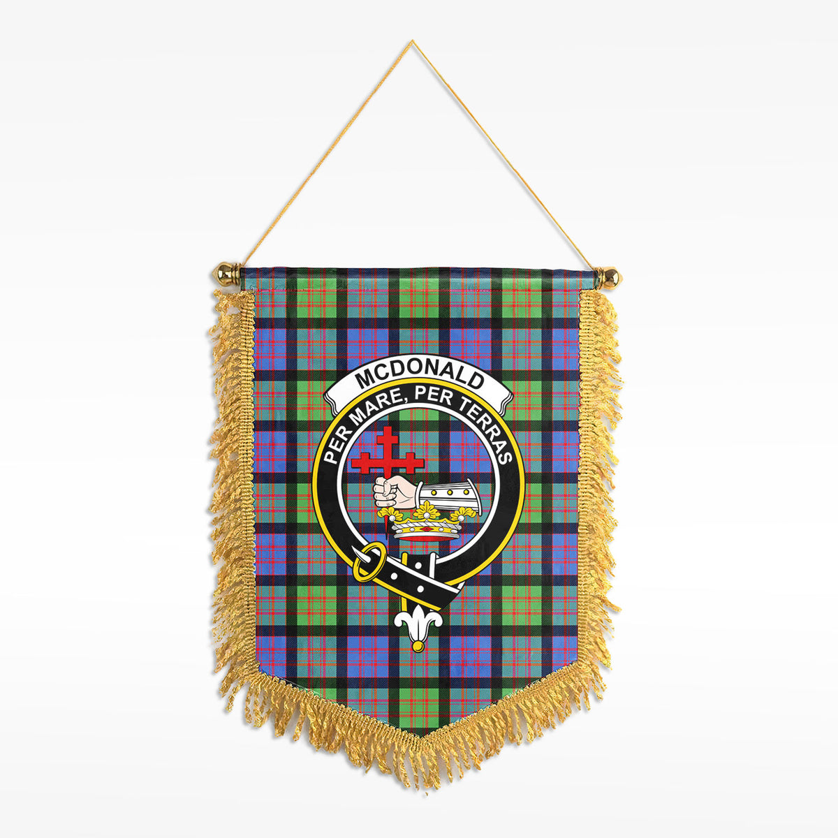 McDonald Ancient Tartan Crest Wall Hanging Banner