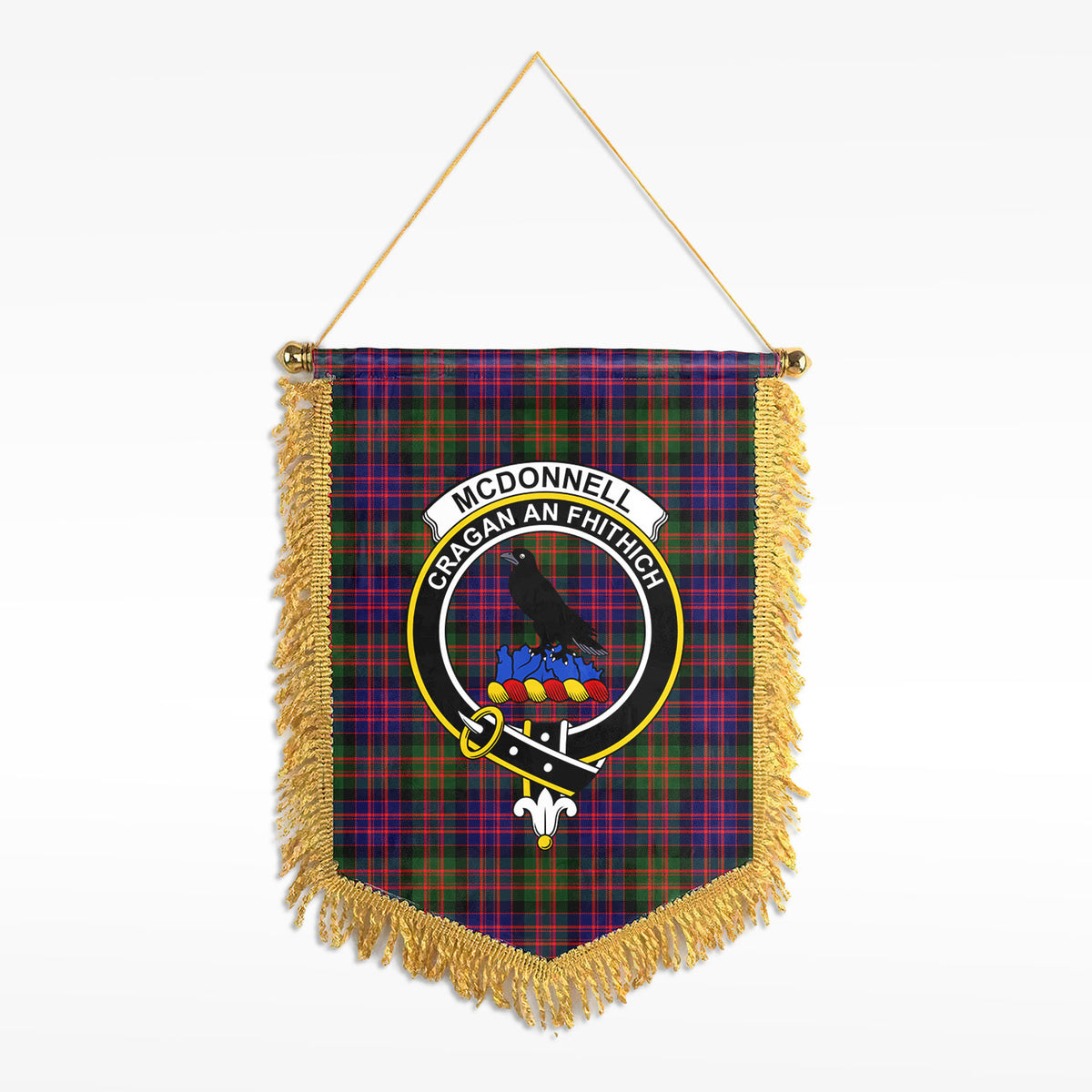 McDonnell of Glengarry Modern Tartan Crest Wall Hanging Banner