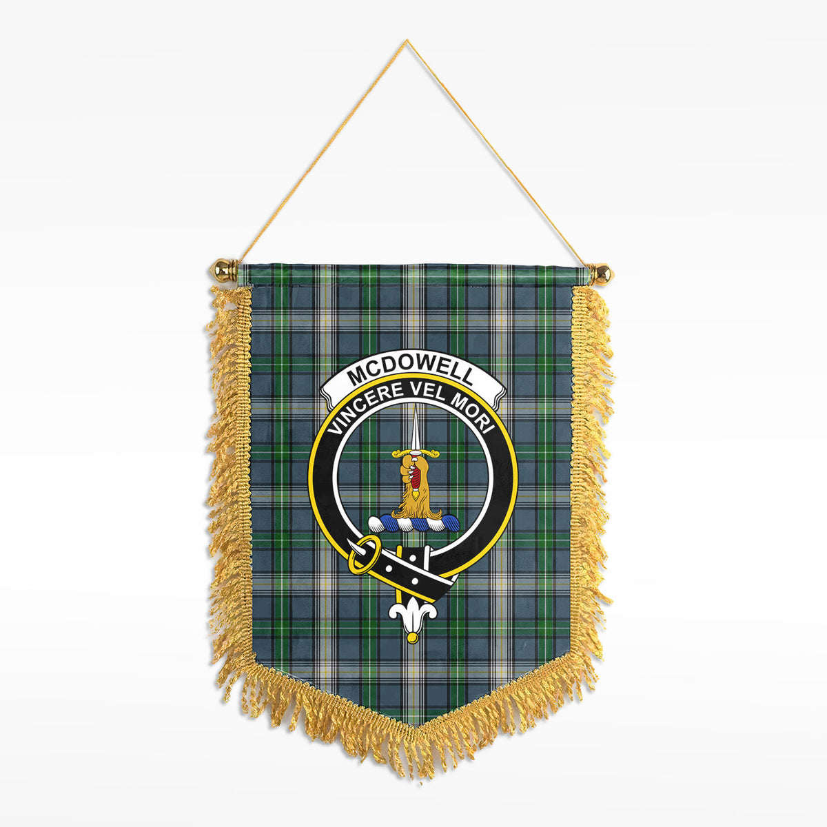 McDowell (MacDowell) Tartan Crest Wall Hanging Banner