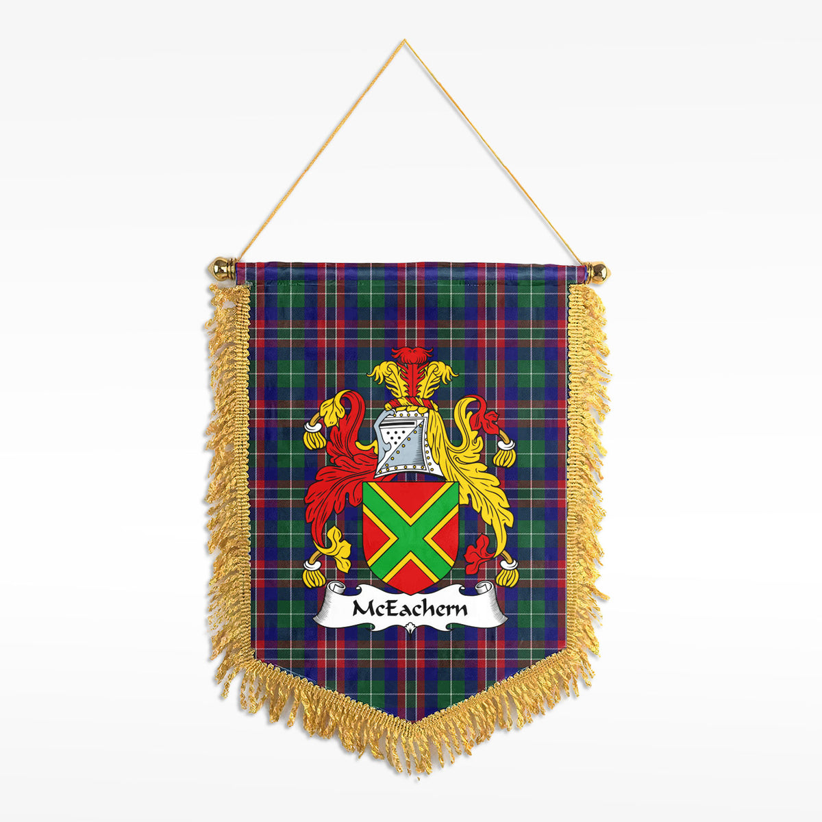 McEachern Tartan Coat of Arms Wall Hanging Banner