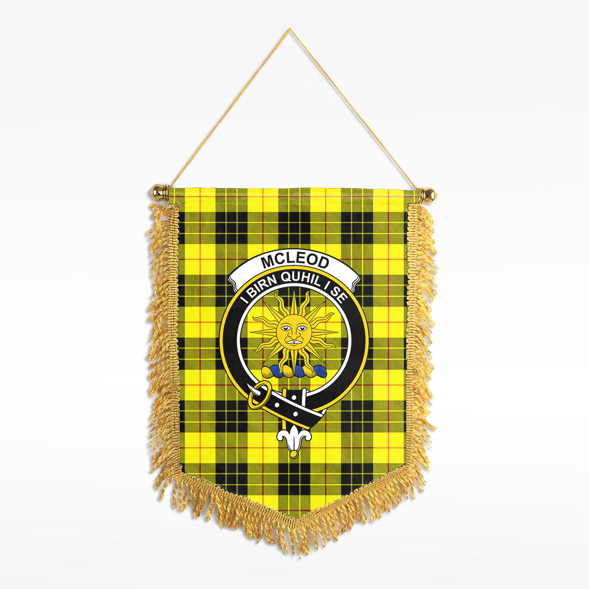 McLeod of Lewis Modern Tartan Crest Wall Hanging Banner