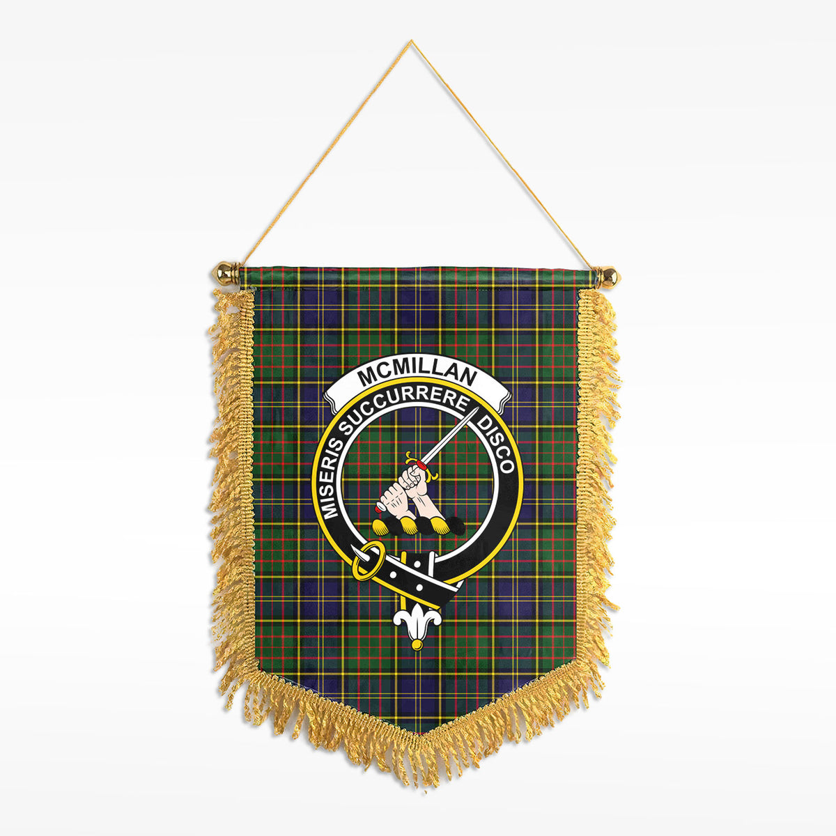 McMillan Hunting Modern Tartan Crest Wall Hanging Banner