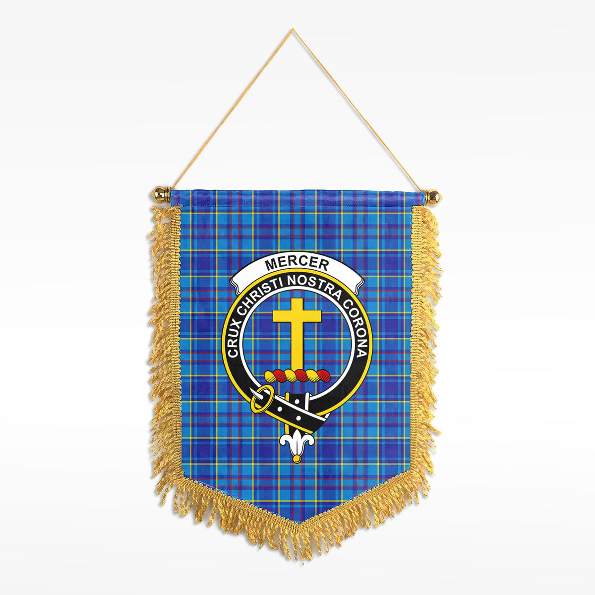 Mercer Modern Tartan Crest Wall Hanging Banner