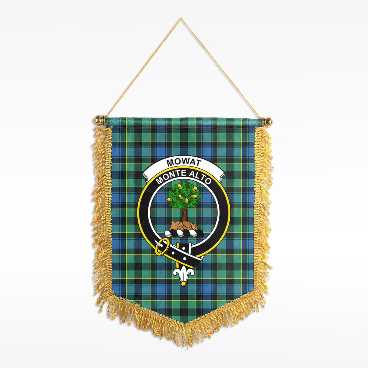 Mowat Ancient Tartan Crest Wall Hanging Banner