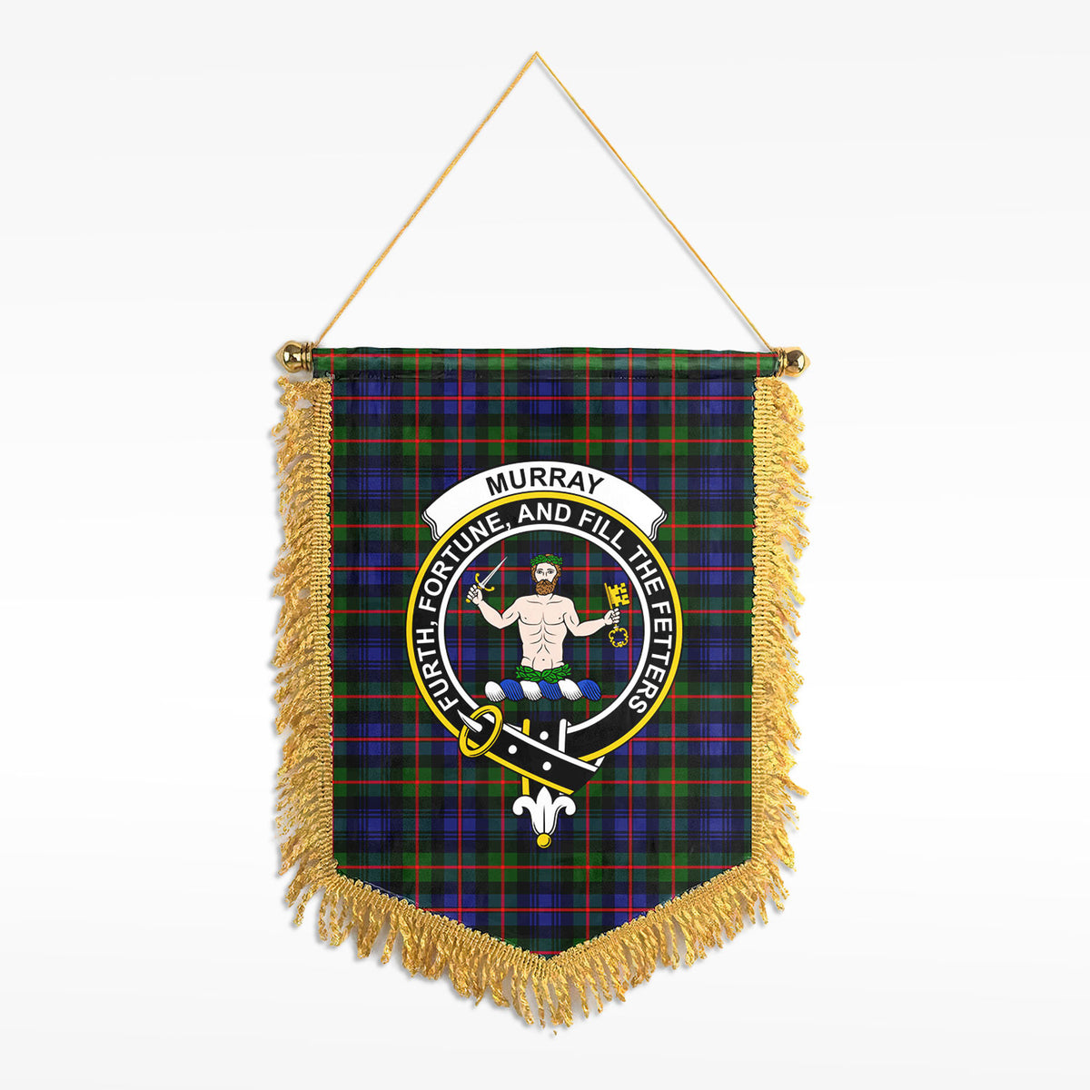 Murray of Atholl Modern Tartan Crest Wall Hanging Banner