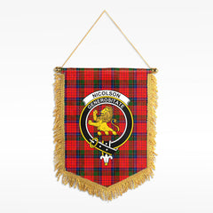 Nicolson Modern Tartan Crest Wall Hanging Banner