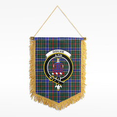 Ogilvie Hunting Modern Tartan Crest Wall Hanging Banner