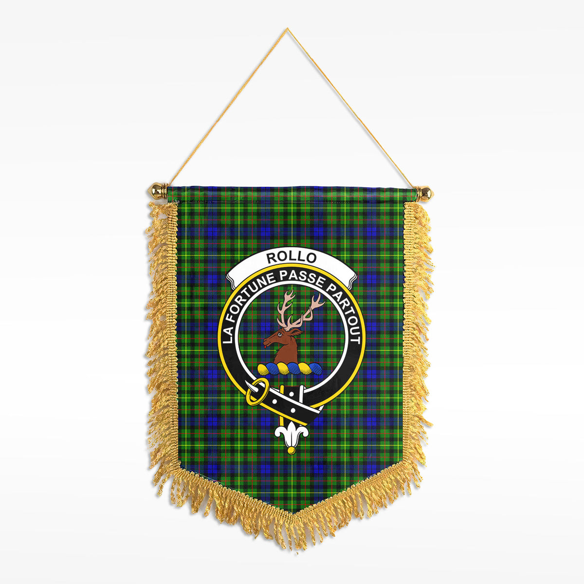 Rollo Modern Tartan Crest Wall Hanging Banner