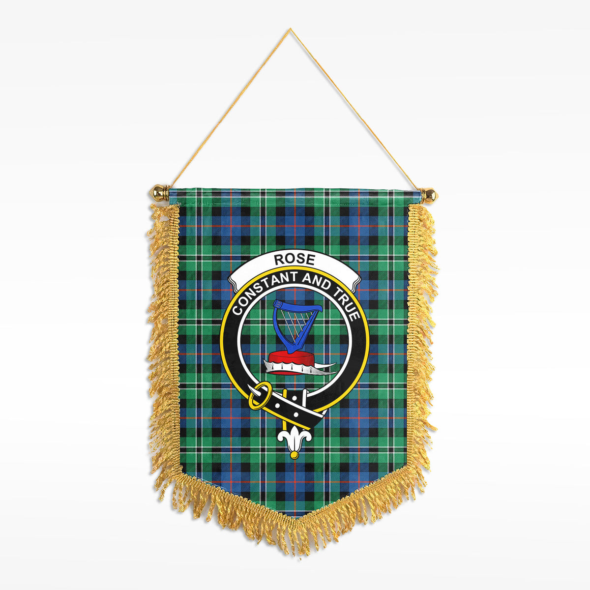 Rose Hunting Ancient Tartan Crest Wall Hanging Banner