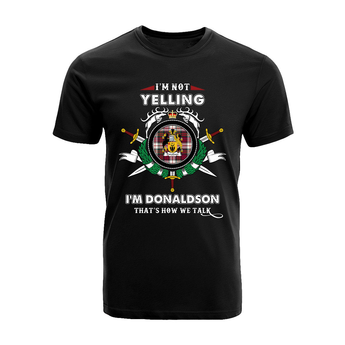 Donaldson Tartan Crest T-shirt - I'm not yelling style