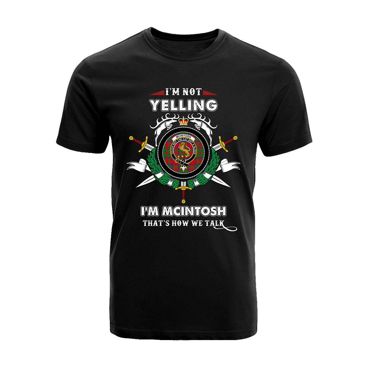 McIntosh Tartan Crest T-shirt - I'm not yelling style