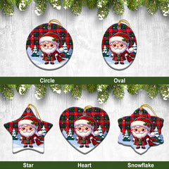 Belshes Tartan Christmas Ceramic Ornament - Santa Claus In Kilt Style