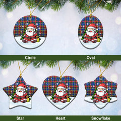 Bethune Modern Tartan Christmas Ceramic Ornament - Scottish Santa Style