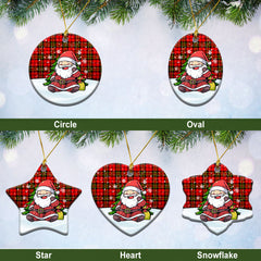 Brodie Modern Tartan Christmas Ceramic Ornament - Scottish Santa Style