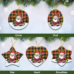 Buchanan Modern Tartan Christmas Ceramic Ornament - Scottish Santa Style