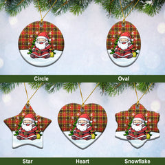 Buchanan Old Set Weathered Tartan Christmas Ceramic Ornament - Scottish Santa Style