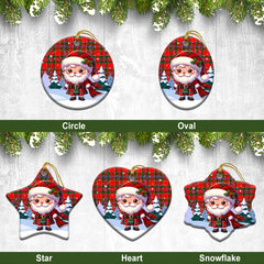 Butter Tartan Christmas Ceramic Ornament - Santa Claus In Kilt Style