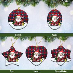 Byres Tartan Christmas Ceramic Ornament - Scottish Santa Style