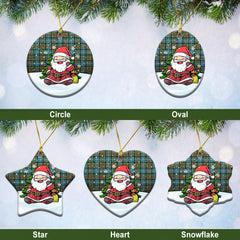 Caldwell Tartan Christmas Ceramic Ornament - Scottish Santa Style