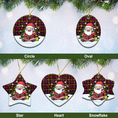 Carnegie Modern Tartan Christmas Ceramic Ornament - Scottish Santa Style