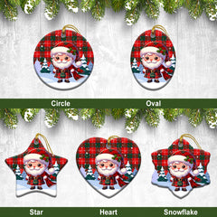 Chisholm Modern Tartan Christmas Ceramic Ornament - Santa Claus In Kilt Style